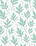 Shallow Green Leafy Vine Background Rug