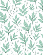 Shallow Green Leafy Vine Background Rug