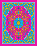 Vibrant Pink Floral Sunburst Medallion Rug