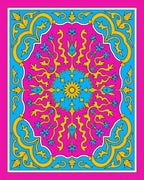 Vibrant Pink Floral Sunburst Medallion Rug