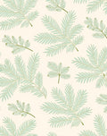 Pale Green Fern Frond Repeating Pattern Rug