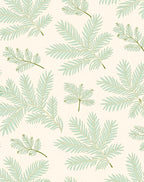 Pale Green Fern Frond Repeating Pattern Rug