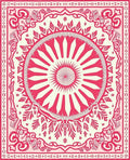 Cardinal Red Sunburst Mandala Rug