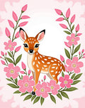 Whimsical Fawn Pink Floral Garden Rug