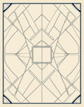 Navy Geometric Art Deco Outline Rug