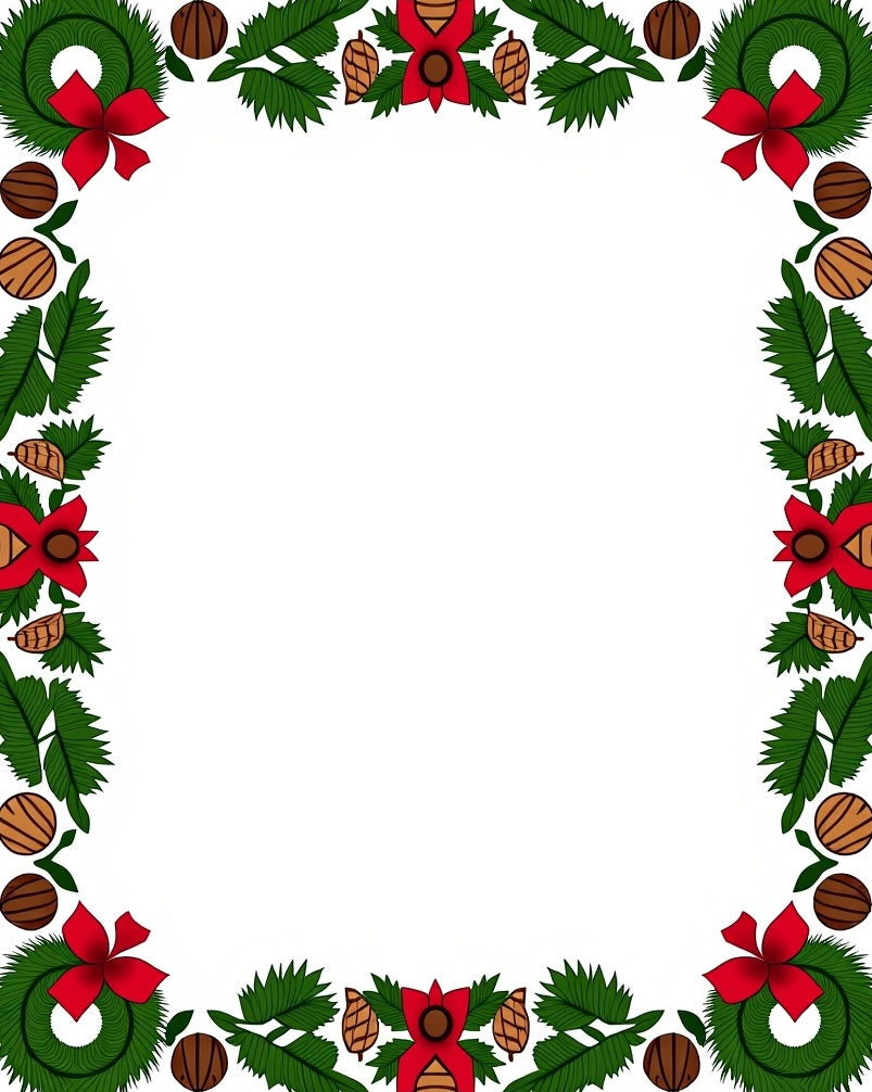 Festive Green Pine Red Bow Wreath Rug