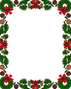 Festive Green Pine Red Bow Wreath Rug