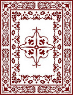 Deep Burgundy Ornamental Border Rug