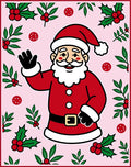 Pink Santa With Holly Berries Rug