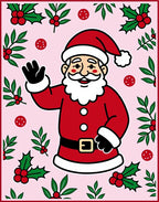 Pink Santa With Holly Berries Rug