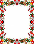 Cheerful Red Santa Reindeer Holly Border Rug