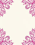 Elegant Pink Swirl Corner Accents Rug