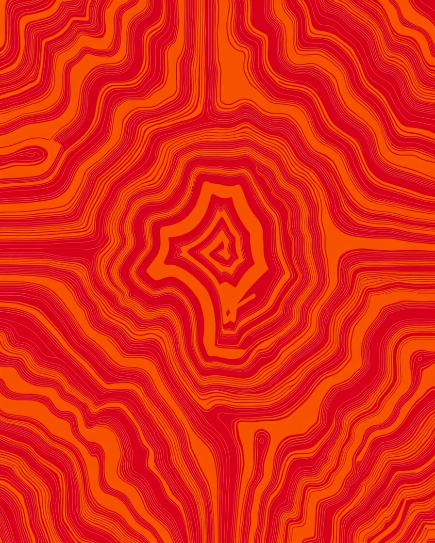 Crimson Orange Agate Swirl Rug