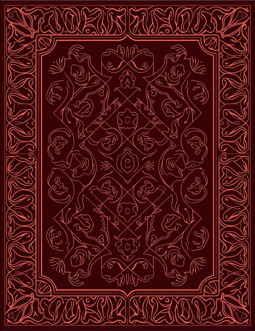 Crimson Regal Floral Lace Rug