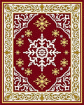 Crimson Snowflake Border Abounds Rug