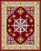 Crimson Snowflake Border Abounds Rug