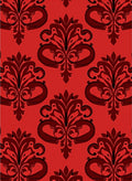Crimson Red Damask Flourish Rug