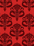 Crimson Red Damask Flourish Rug