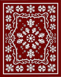 Crimson Snowflake Medallion Scene Rug