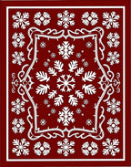 Crimson Snowflake Medallion Scene Rug