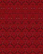 Crimson Abstract Tribal Diamond Rug