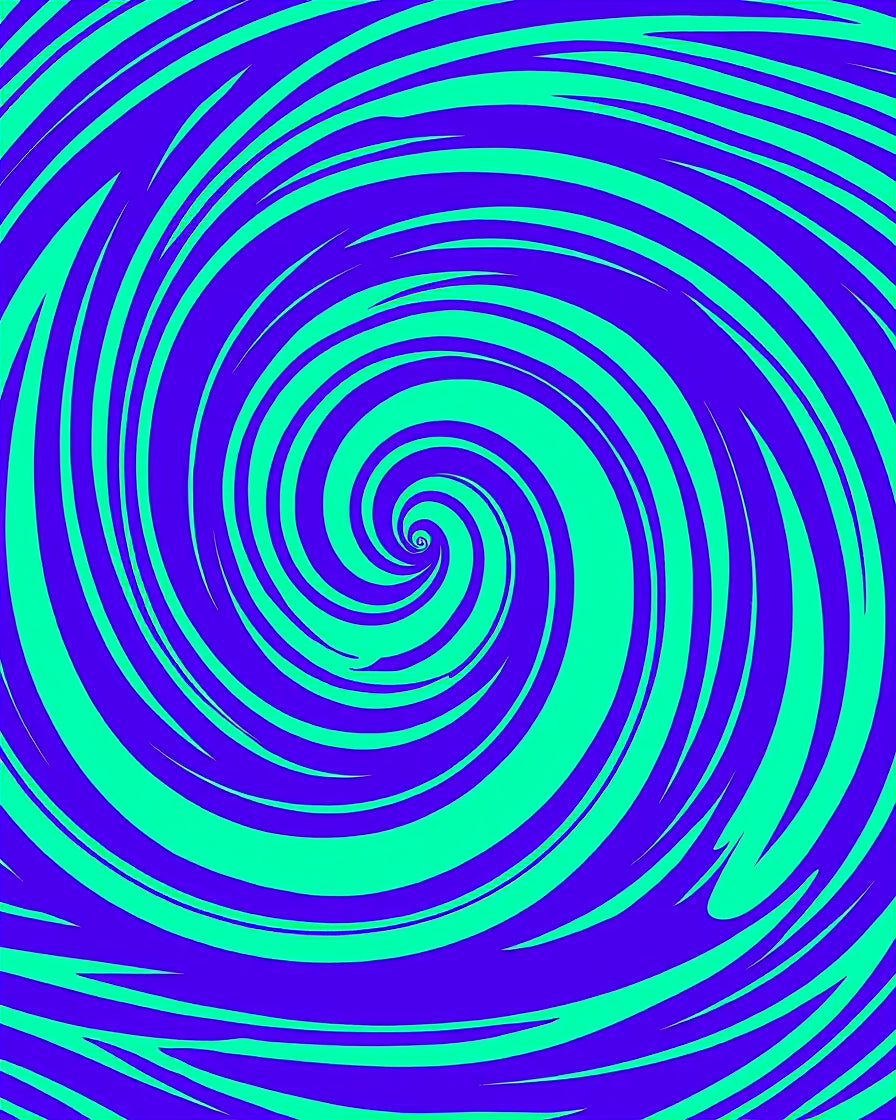 Bold Blue Neon Swirl Rug