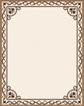 Brown Floral Bordered Ivory Cream Frame Rug