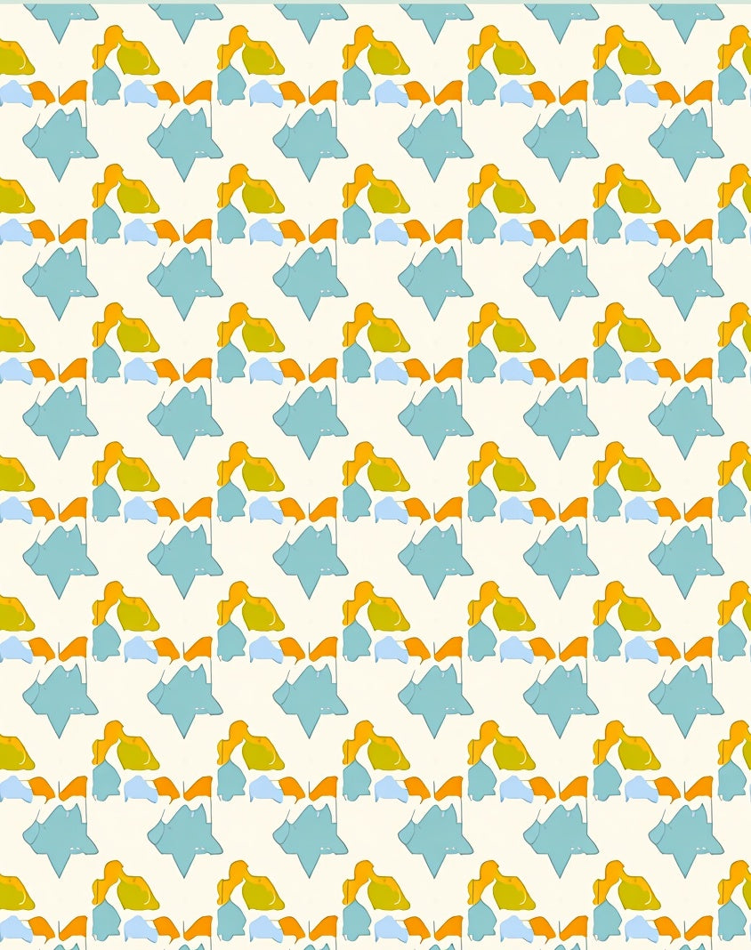Retro Abstract Shape Mosaic Rug