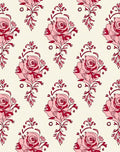 Classic Pink Rose Damask Collection Rug