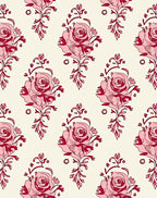 Classic Pink Rose Damask Collection Rug