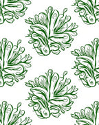 Green Watercolor Koi Fish Medallion Rug
