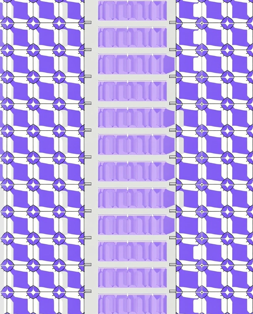 Purple Geometric Diamond Lattice Stripe Rug