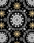 Black White Gold Starburst Medallion Rug