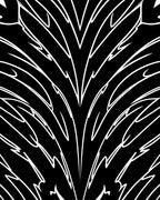 Mono White Feathered Lines Rug