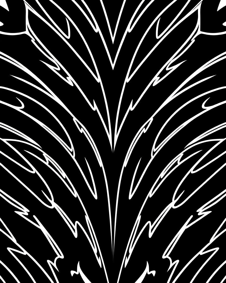 Mono White Feathered Lines Rug