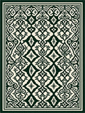 Cream And Forest Green Medallion Rug