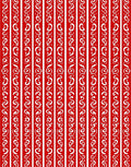 Crimson White Vertical Scroll Stripe Rug