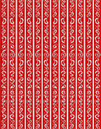 Crimson White Vertical Scroll Stripe Rug