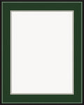 Forest Green Black Gray Border Rug