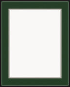 Forest Green Black Gray Border Rug