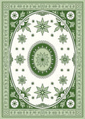 Emerald Green Floral Medallion Oval Rug