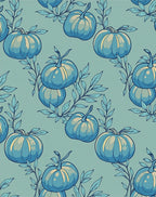 Serene Blue Pumpkin Vine Repeat Rug