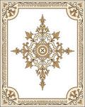 Ornate Gold Scrollwork Centerpiece Frame Rug
