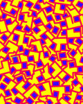 Yellow Red Blue Geometric Jumble Rug