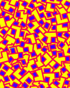 Yellow Red Blue Geometric Jumble Rug