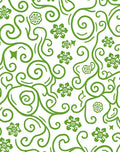 Whimsical Green Floral Swirl Rug