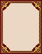 Deep Crimson Golden Floral Border Rug
