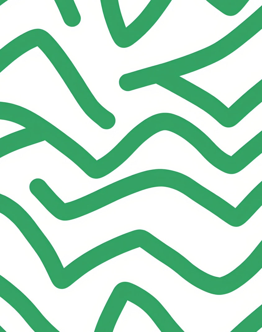 Bold Green Wavy Strokes Rug