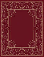 Crimson and Gold Floral Bordered Rug