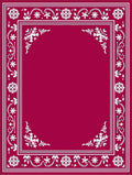 Crimson Floral Border Frame Rug